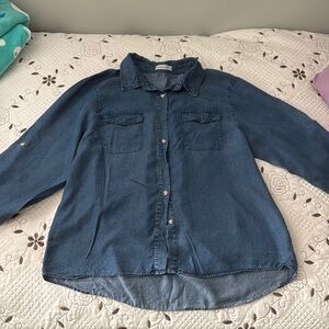 Fantasmón | Blue Denim Soft Button-Up Long Sleeve Shirt Suze L